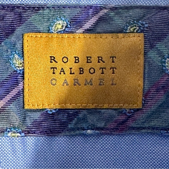 Robert Talbott Carmel oxford cloth blue XL shirt, contrasting placket, cotton - Picture 11 of 11